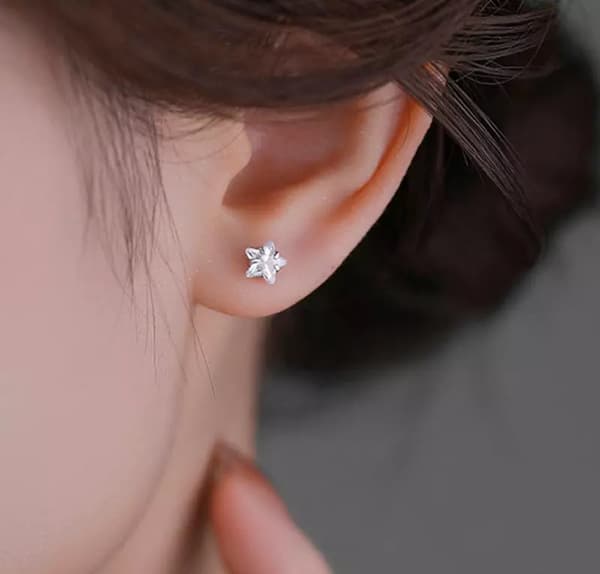 925 Sterling Silver Crystal Star Ear Stud Earrings Jewellery Women Girls Gift UK