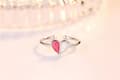 Miniatyrbilde 4 av 7: Womens Girls Colourful Heart Adjustable Ring 925 Sterling Silver Valentines Gift