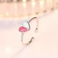 Miniatyrbilde 1 av 7: Womens Girls Colourful Heart Adjustable Ring 925 Sterling Silver Valentines Gift