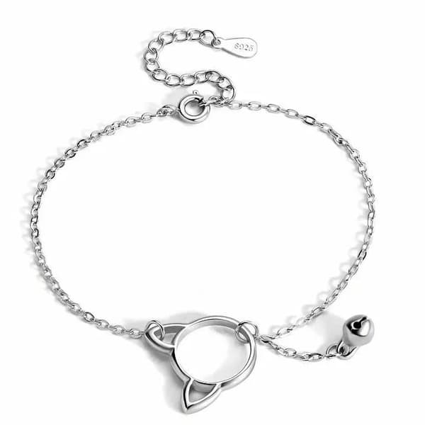 925 Sterling Silver Cute Kitty Charm Bracelet Girls Children Jewellery UK