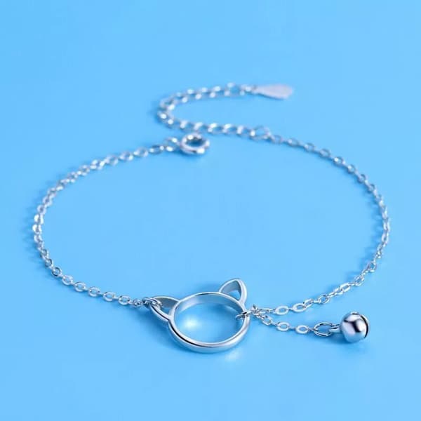 925 Sterling Silver Cute Kitty Charm Bracelet Girls Children Jewellery UK