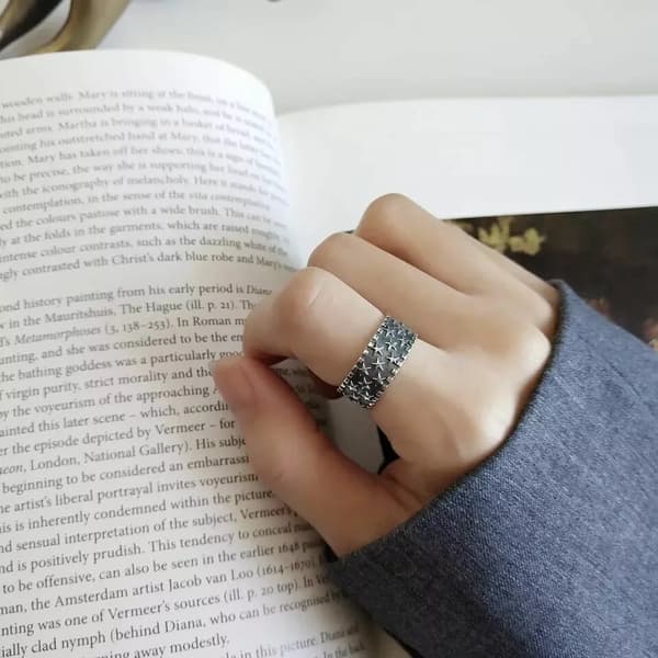Vintage Little Star Adjustable Ring 925 Sterling Silver Women Girls Jewellery UK