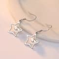 Miniatyrbillede 3 af 7: Women Girls Pearl Star Drop Hook Earrings 925 Sterling Silver Jewellery Gift