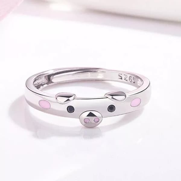 925 Sterling Silver Cute Piggy Little Finger Ring Womens Girls Jewellery Gift UK