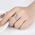 Miniatyrbilde 3 av 5: Womens Girls Dolphin Hug Adjustable Ring 925 Sterling Silver Jewellery Gift