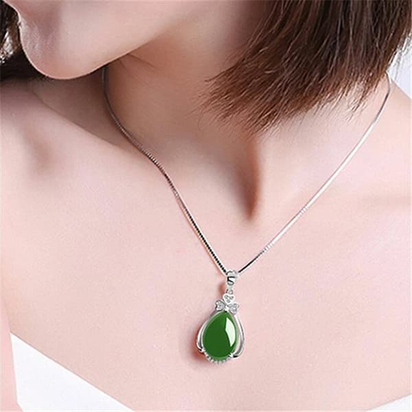925 Sterling Silver Crystal Leaf Moonstone Pendant Necklace Women Jewellery UK