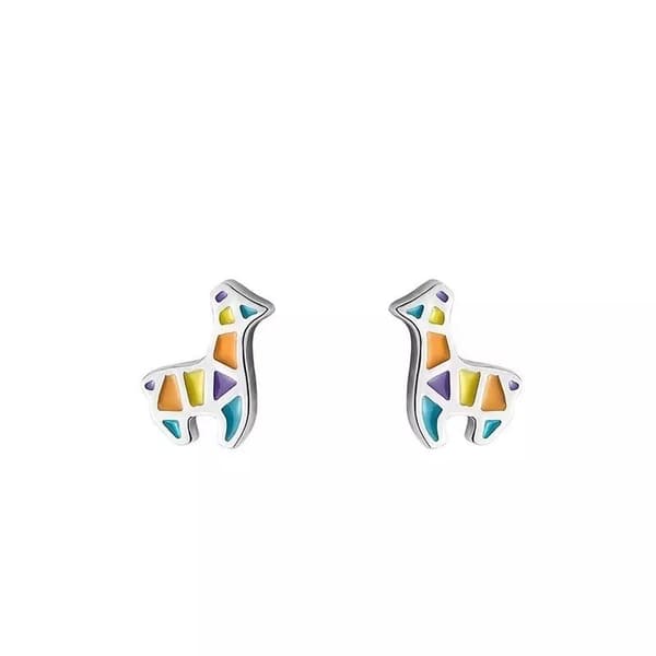 925 Sterling Silver Colourful Giraffe Butterfly Stud Earrings Womens Jewellery