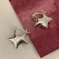 Miniatyrbilde 5 av 11: 925 Sterling Silver Star Shaped Fashion Hoop Earrings Jewellery Women Girls Gift