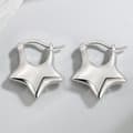 Miniatyrbilde 2 av 11: 925 Sterling Silver Star Shaped Fashion Hoop Earrings Jewellery Women Girls Gift