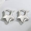 Miniatyrbilde 1 av 11: 925 Sterling Silver Star Shaped Fashion Hoop Earrings Jewellery Women Girls Gift
