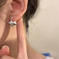 Miniatyrbillede 2 af 6: 925 Sterling Silver Lovely Star Shaped Hoop Earrings Jewellery Women Girls Gift