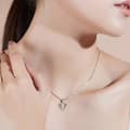 Miniatyrbilde 5 av 6: Women Crystal Heart Swirl Pendant Chain Necklace 925 Sterling Silver Jewellery