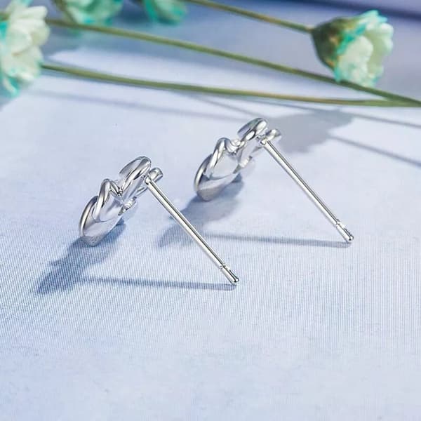 Womens Girls 925 Sterling Silver Smooth Flower Stud Earrings Jewellery Gift