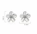 Miniatyrbilde 7 av 8: Womens Girls 925 Sterling Silver Smooth Flower Stud Earrings Jewellery Gift