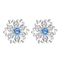 Miniatyrbilde 6 av 7: Christmas Crystal Snowflake Stud Earrings 925 Sterling Silver Womens  Jewellery