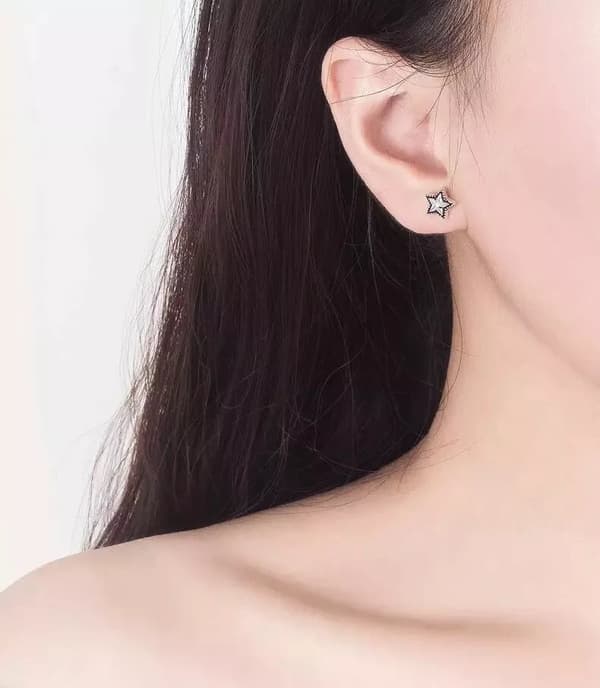 Vintage star Stud Earrings 925 Sterling Silver Women Girls Jewellery Gift