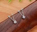 Miniatyrbilde 4 av 6: Women 925 Sterling Silver Crystal Cube Dangle Drop Stud Earrings Jewellery Gift
