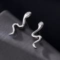 Miniatyrbilde 5 av 8: 925 Sterling Silver Crystal Snake Shaped Stud Earrings Women Girls Jewellery UK
