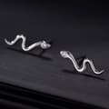 Miniatyrbilde 2 av 8: 925 Sterling Silver Crystal Snake Shaped Stud Earrings Women Girls Jewellery UK