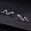 Miniatyrbilde 1 av 8: 925 Sterling Silver Crystal Snake Shaped Stud Earrings Women Girls Jewellery UK