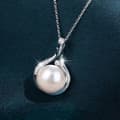 Miniatyrbild 4 av 6: 925 Sterling Silver Crystal Pearl Pendant Necklace Women Girls Jewellery Gift UK