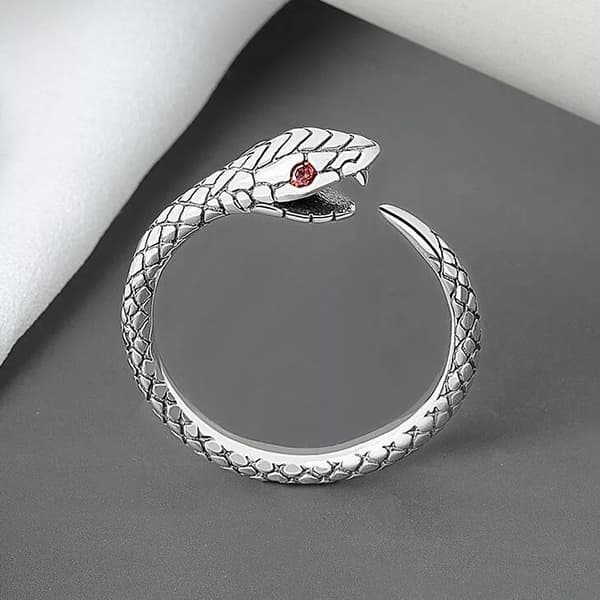 Vintage Snake Shape Adjustable Ring 925 Sterling Silver Women Jewellery UK