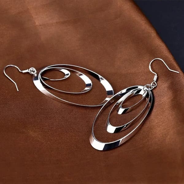 Womens Girls 925 Sterling Silver Round Circle Drop Hook Earrings Jewellery Gift