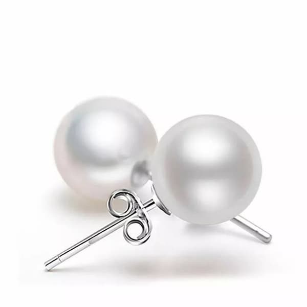 Beatutiful Pearl Stud Earrings 925 Sterling Silver Womens Girls Jewellery Gift