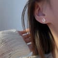 Miniatyrbilde 4 av 8: Crystal Moon Star Pearl Stud earrings 925 Sterling Silver Women Girls Jewellery