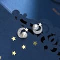 Miniatyrbilde 6 av 8: Crystal Moon Star Pearl Stud earrings 925 Sterling Silver Women Girls Jewellery