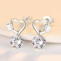 Miniatyrbilde 3 av 8: Women 925 Sterling Silver Crystal Heart Butterfly Stud Earrings Valentine’s Gift