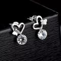 Miniatyrbilde 2 av 8: Women 925 Sterling Silver Crystal Heart Butterfly Stud Earrings Valentine’s Gift