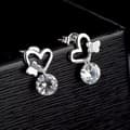 Miniatyrbilde 1 av 8: Women 925 Sterling Silver Crystal Heart Butterfly Stud Earrings Valentine’s Gift