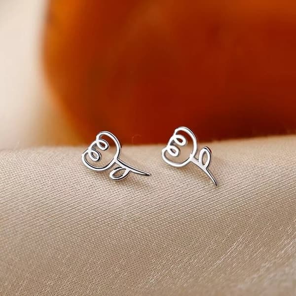 925 Sterling Silver Lovely Tulip Flower Stud Earrings Women Girls Jewellery Gift