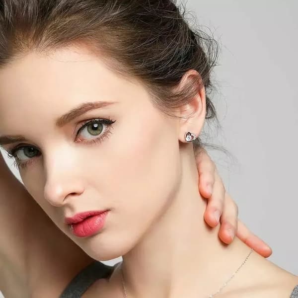 Womens Girls 925 Sterling Silver Crystal Stone Stud Earrings Jewellery Gift UK