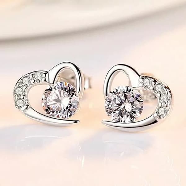 Womens Girls 925 Sterling Silver Crystal Stone Stud Earrings Jewellery Gift UK