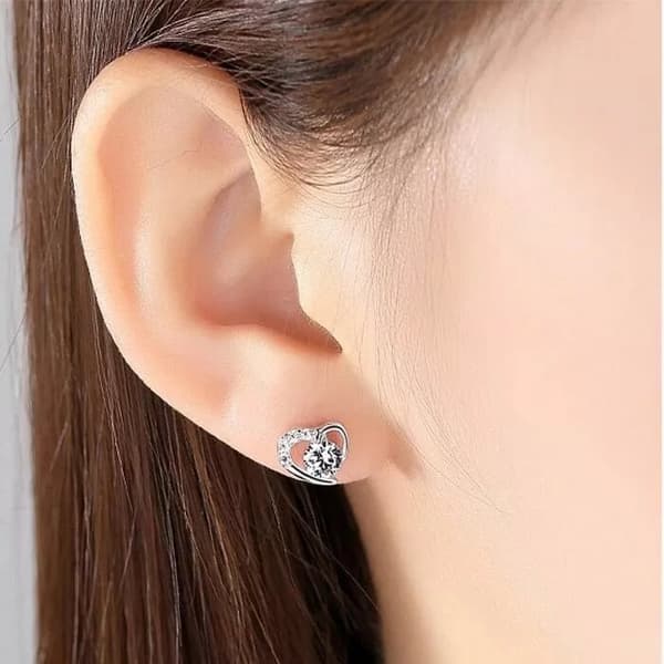 Womens Girls 925 Sterling Silver Crystal Stone Stud Earrings Jewellery Gift UK