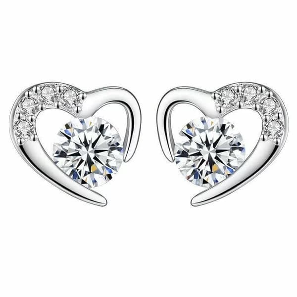 Womens Girls 925 Sterling Silver Crystal Stone Stud Earrings Jewellery Gift UK