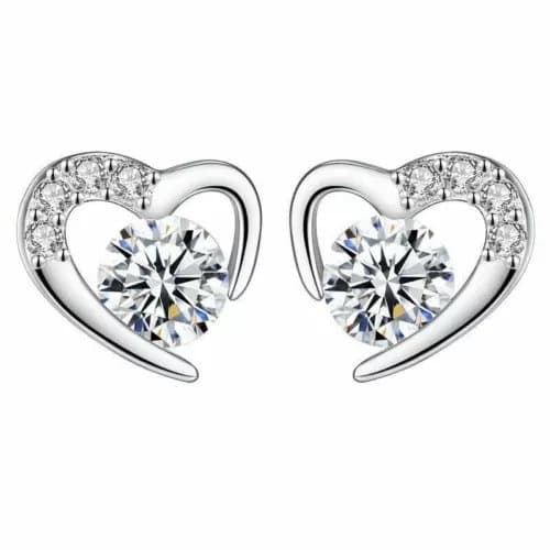 Womens Girls 925 Sterling Silver Crystal Stone Stud Earrings Jewellery Gift UK
