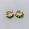 Miniatyrbilde 6 av 8: 925 Sterling Silver Women Crystal Gold Huggie Hoop Earrings Jewellery