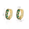 Miniatyrbilde 7 av 8: 925 Sterling Silver Women Crystal Gold Huggie Hoop Earrings Jewellery