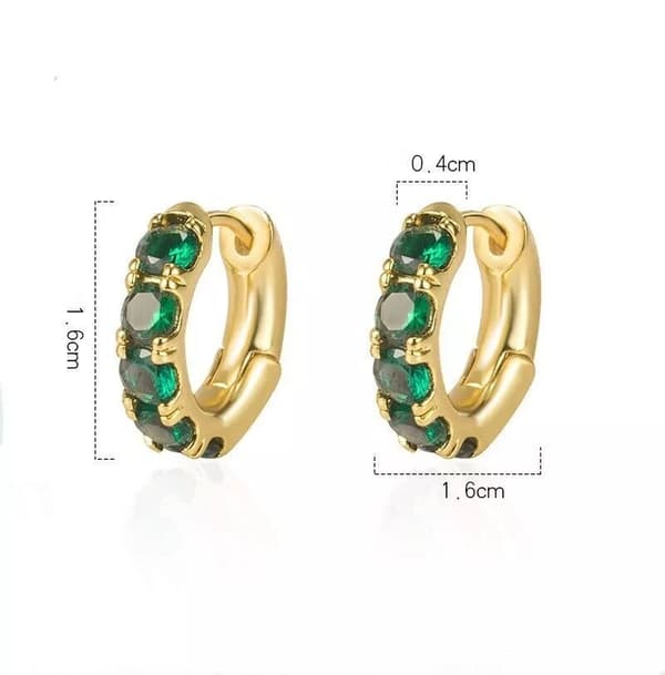 925 Sterling Silver Women Crystal Gold Huggie Hoop Earrings Jewellery