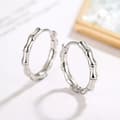 Miniatyrbilde 3 av 7: Womens Girls 925 Sterling Silver Bamboo Hoop Earrings Jewellery Gift UK