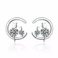 Miniatyrbilde 6 av 7: Womens Girls 925 Sterling Silver Crystal Moon Cats Stud Earrings Jewellery Gift