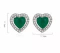 Pikkukuva 6 / 7: 925 Sterling Silver Crystal Heart Green Jade Stud Earrings Jewellery Women Gift