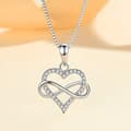 Miniatyrbilde 2 av 6: 925 Sterling Silver Crystal Heart Pendant Necklace Women Girls Jewellery Gift