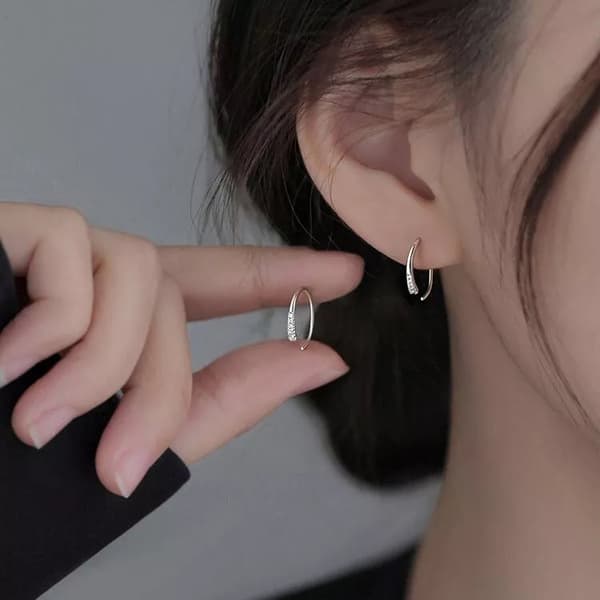 925 Sterling Silver Crystal Round Dangle Earrings Women Girls Jewellery Gift UK