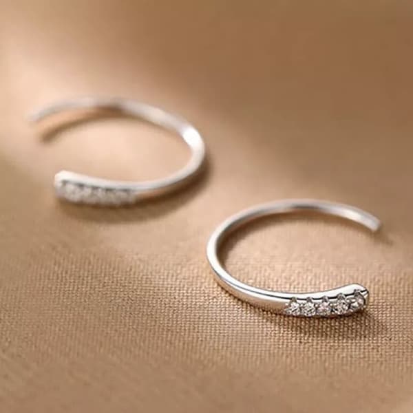 925 Sterling Silver Crystal Round Dangle Earrings Women Girls Jewellery Gift UK