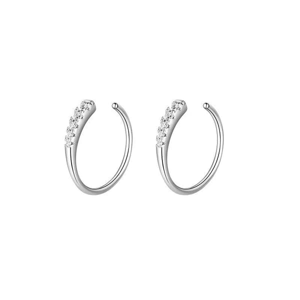 925 Sterling Silver Crystal Round Dangle Earrings Women Girls Jewellery Gift UK