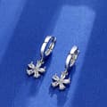 Miniatyrbilde 3 av 6: 925 Sterling Silver Elegant Flower Hoop Earrings Women Girls Jewellery Gift